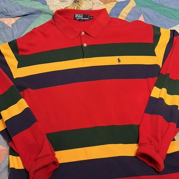 Vintage Polo by Ralph Lauren Colorblock Longsleeve Polo-Size XL - Picture 2 of 12